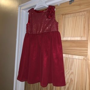 Penelope Mack Red Sparkly Holiday Dress Sz 5